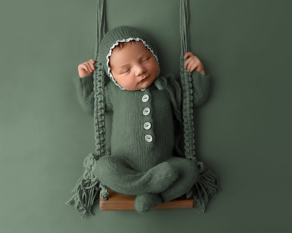 Relaxed newborn session in progress